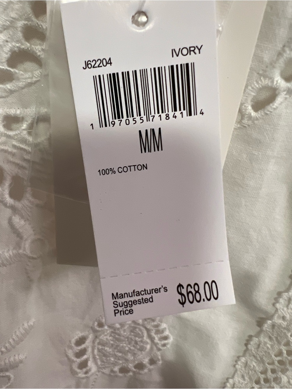 Joie Ivory Eyelet Embroidered Flutter Sleeve Cotton Blouse NWT Medium - Picture 5 of 12